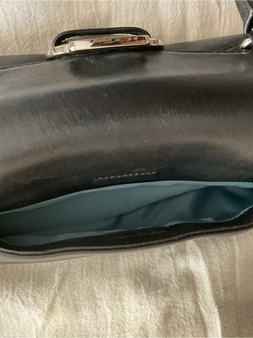 Cole Haan Black Shoulder Leather Bag with Silver Hardware. NWOT condition. OS - Picture 10 of 13